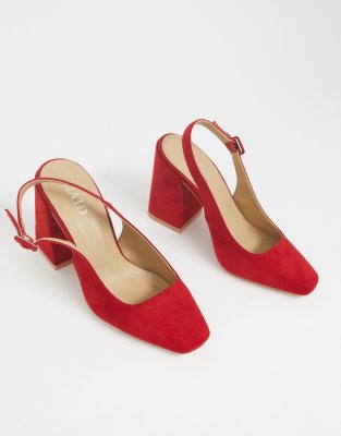red wide fit high heels