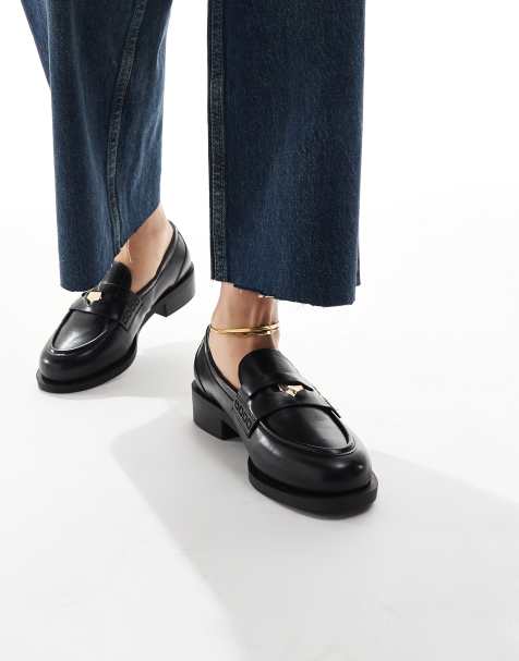 RAID Wide Fit Nonnie penny loafers in black - view 1