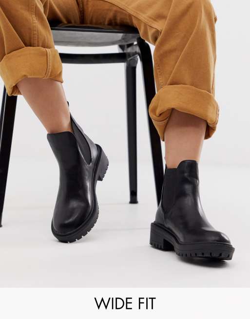 RAID Wide Fit Radar black chunky chelsea boots | ASOS