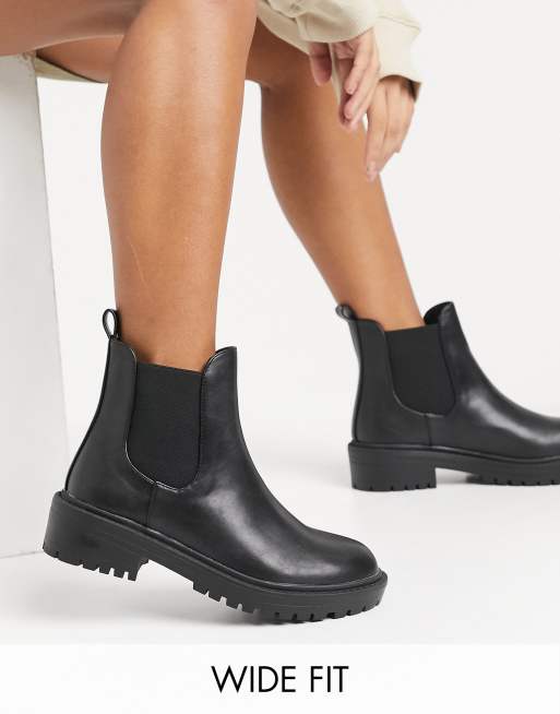 RAID Wide Fit Radar black chunky chelsea boots | ASOS