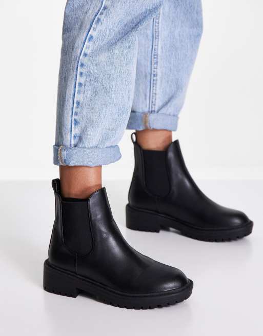 Raid wide fit radar black chunky chelsea on sale boots