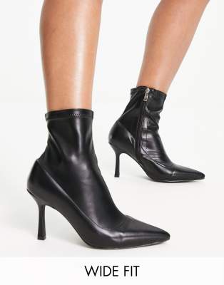 RAID Wide Fit - Renata - Stiletto-Ankle-Boots mit breiter Passform in Schwarz