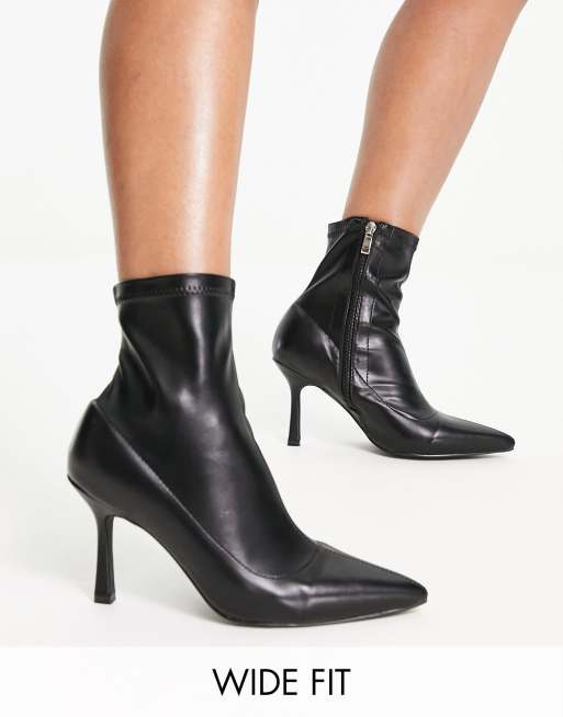 Wide fit clearance stiletto ankle boots