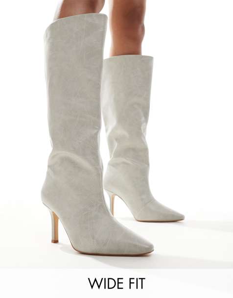 RAID Wide Fit Rumyna knee boots in grey brushed - view 1