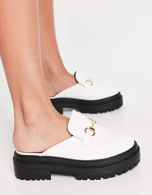 Wide fit hot sale backless loafers