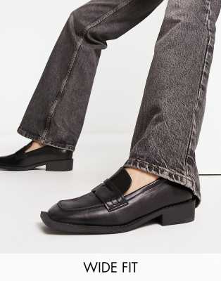 RAID Wide Fit - Samantha - Loafer in Schwarz, weite Passform