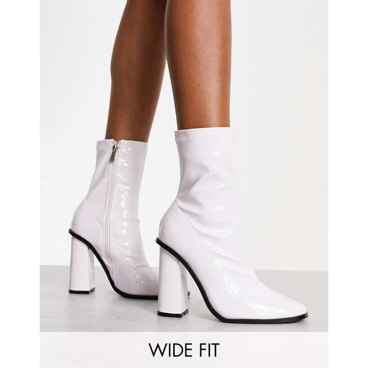 Latex shop white boots