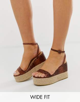 wide fit flatform espadrilles