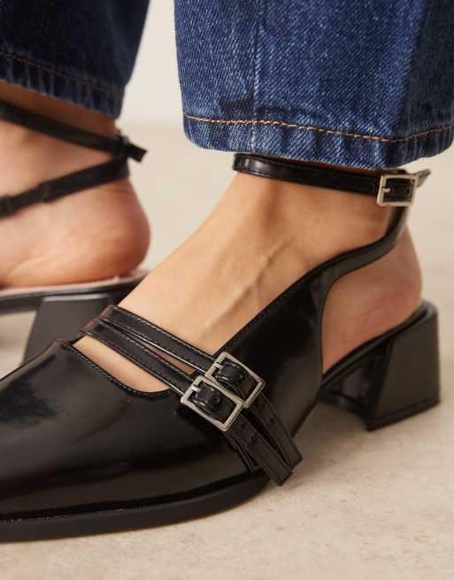 RAID Wide Fit Stacia sling back heeled mary janes in black, 2 of 4