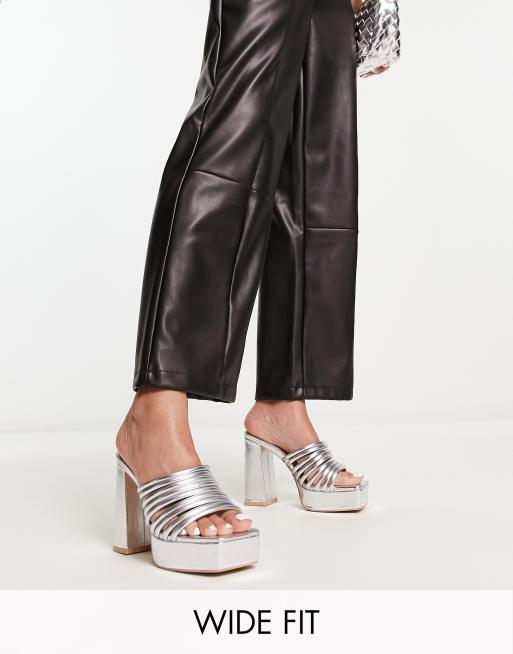 ASOS DESIGN Hourglass faux leather high waist flare pants in black