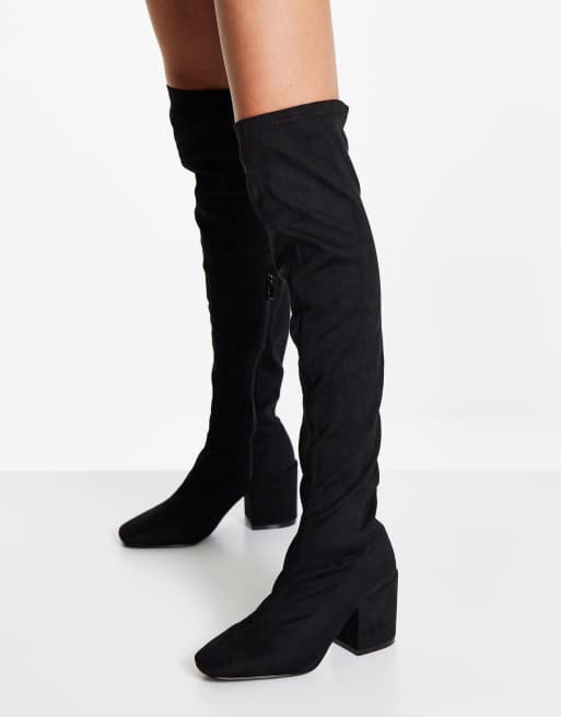 Tay block heel knee high clearance boot