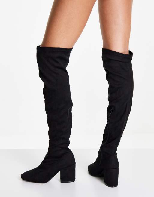 RAID Wide Fit – Taylah – Overknee-Stiefel in Schwarz, weite