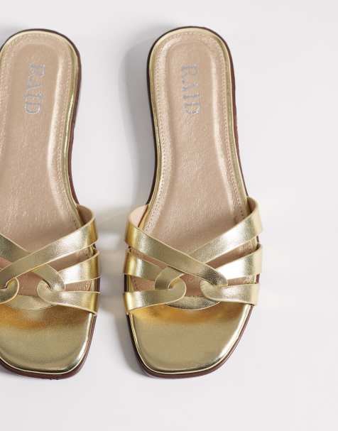 Gold Wide Fit Sandals for Women | ASOS