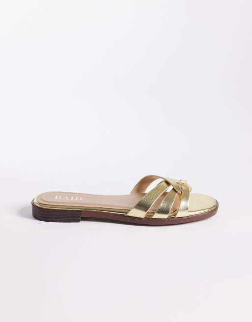 RAID Wide Fit - Toffee - Sandali bassi a pianta larga color oro
