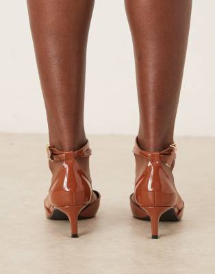 Raid Wide Fit Tosha Kitten Heel Shoes In Brown