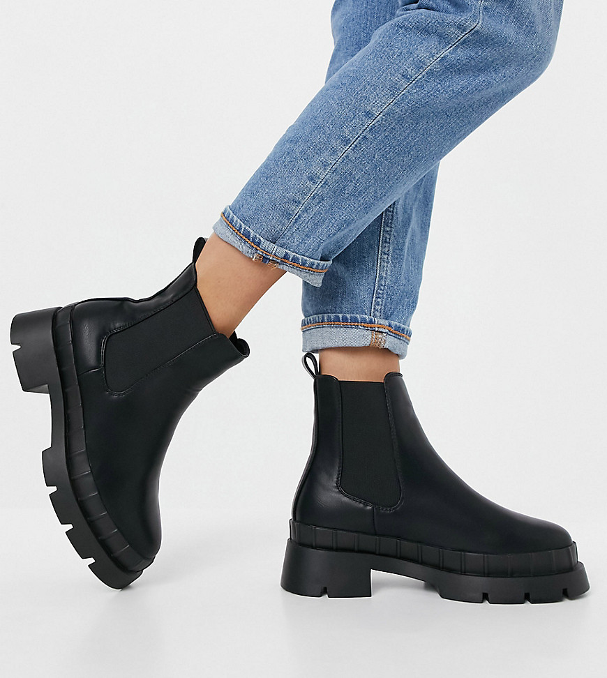 RAID Wide Fit Turner chunky chelsea boots in black
