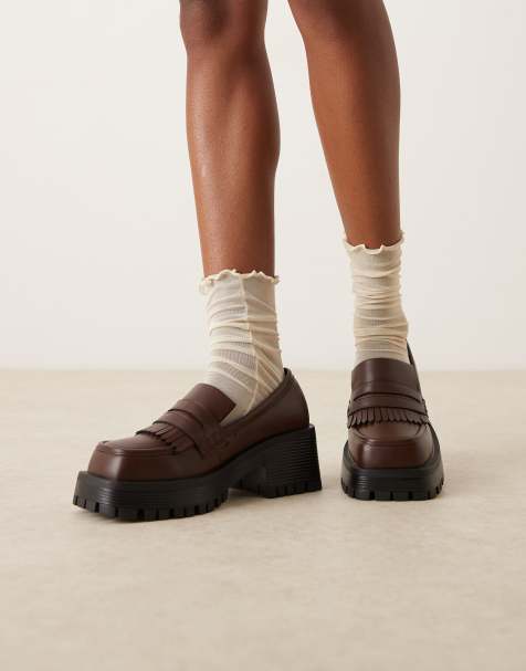 Raid Wide Fit – Vamika – Loafer in Braun mit dicker Sohle, weite Passform - view 1
