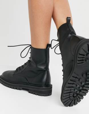 wide fit chunky lace up boots