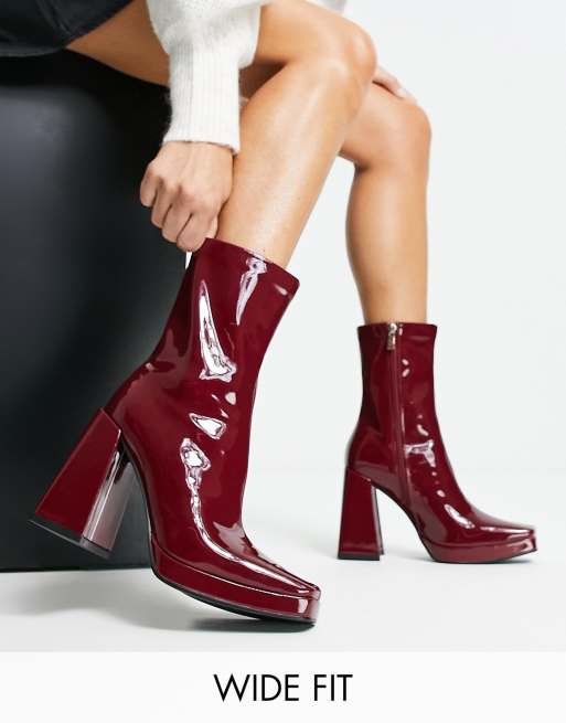 Wide on sale red boots