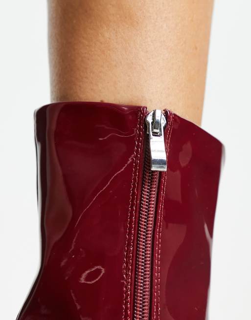 Dark red sock boots deals