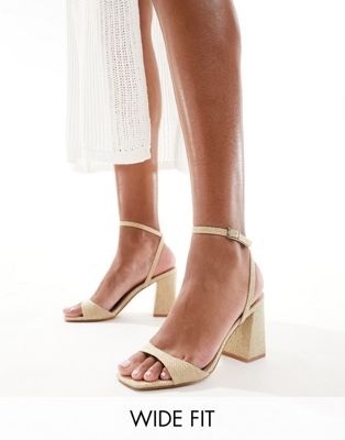 Wink 2 block heeled sandals in natural jute-Neutral