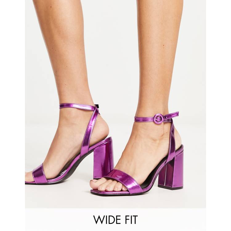 Purple block heel sandals hot sale