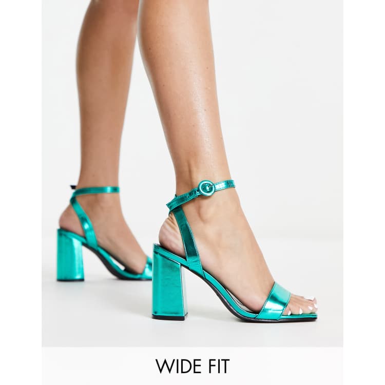 Teal ankle store strap heels