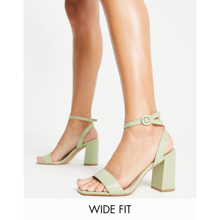 RAID Wide Wink block heeled sandals green |