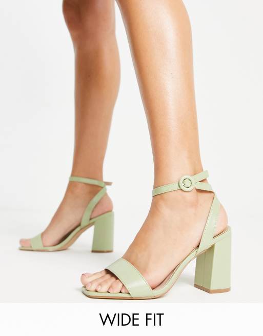 Green hotsell block heels