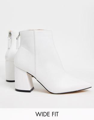 white wide fit ankle boots