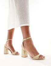 Ever New ruched strap heeled mule in camel | ASOS