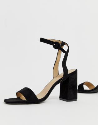 black heeled sandals asos