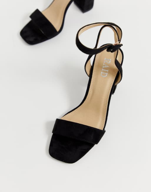 Square toe sandals black hot sale