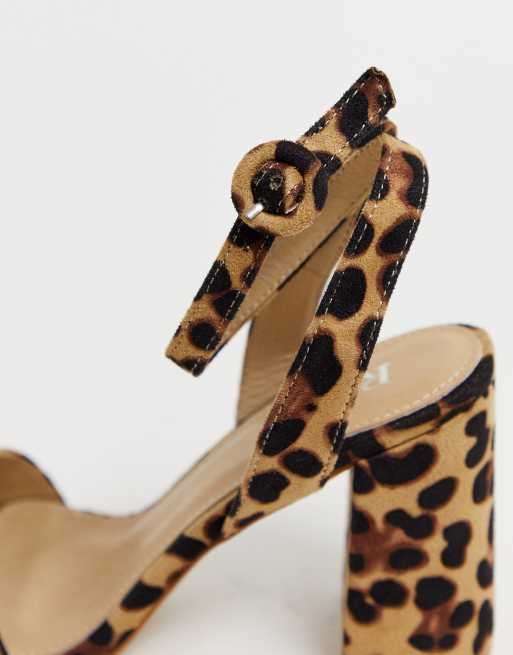 Raid leopard print hot sale block heels