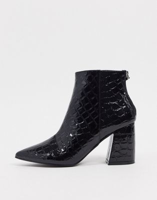 RAID Wynter heeled ankle boots in black croc