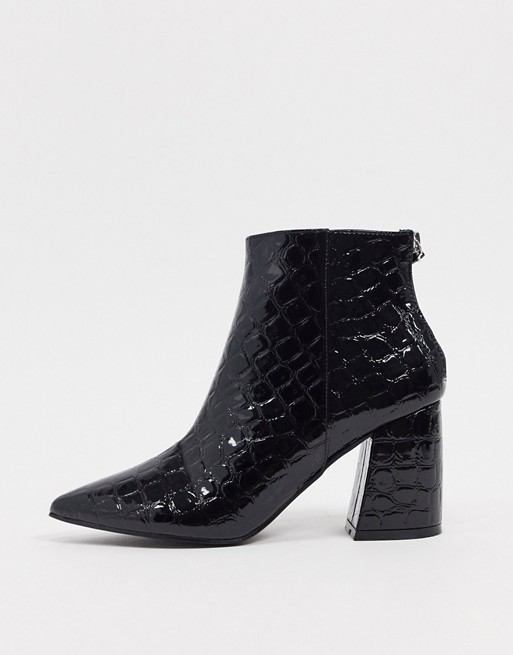 RAID Wynter heeled ankle boots in black croc