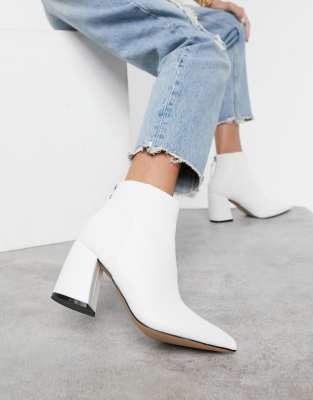 white heeled boots