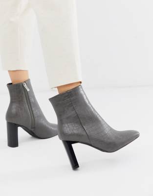 raid dolley red patent heeled ankle boots