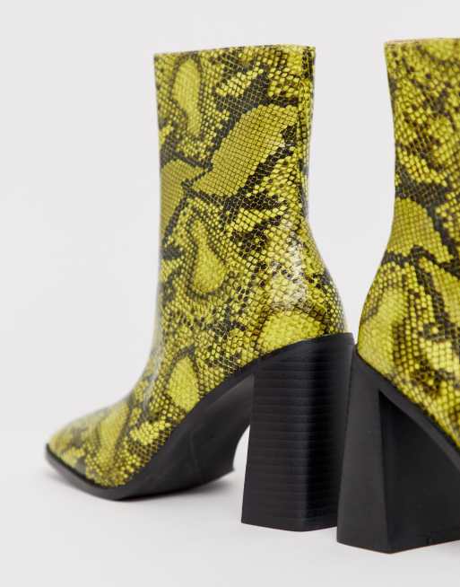 Yellow snakeskin ankle on sale boots