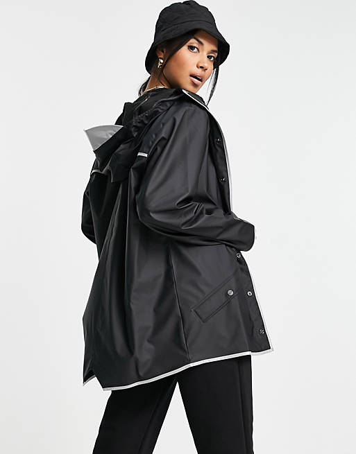 Coats & Jackets Rains 1201 relaxed rain jacket in black reflective 