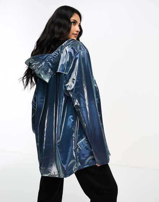 Rains Blauwe Regenjas Dames Donkerblauwe Regenjas Coat Van Rains