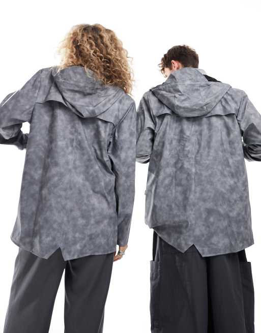 Rains – 12010 – Szara krótka przeciwdeszczowa kurtka unisex, 3 z 4