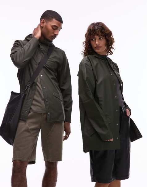 Rains – 12010 Unisex – Krótka przeciwdeszczowa kurtka w zielonym kolorze - view 1