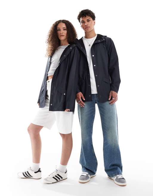 RAINS - 12010 - Unisex - Marineblå kort regnjakke, 4 af 4