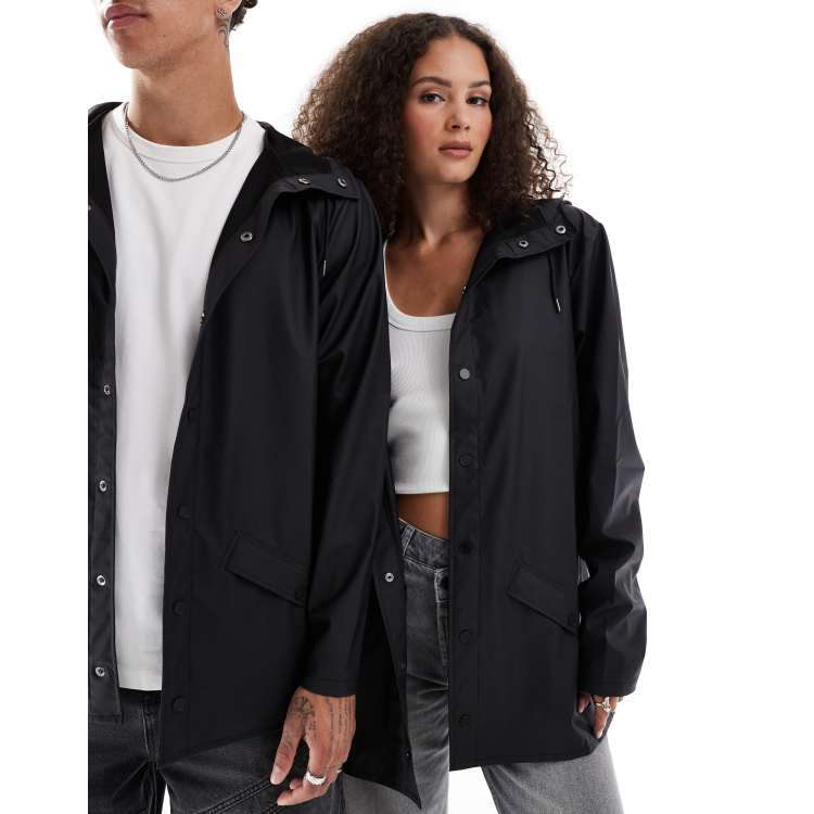 Rains store black raincoat