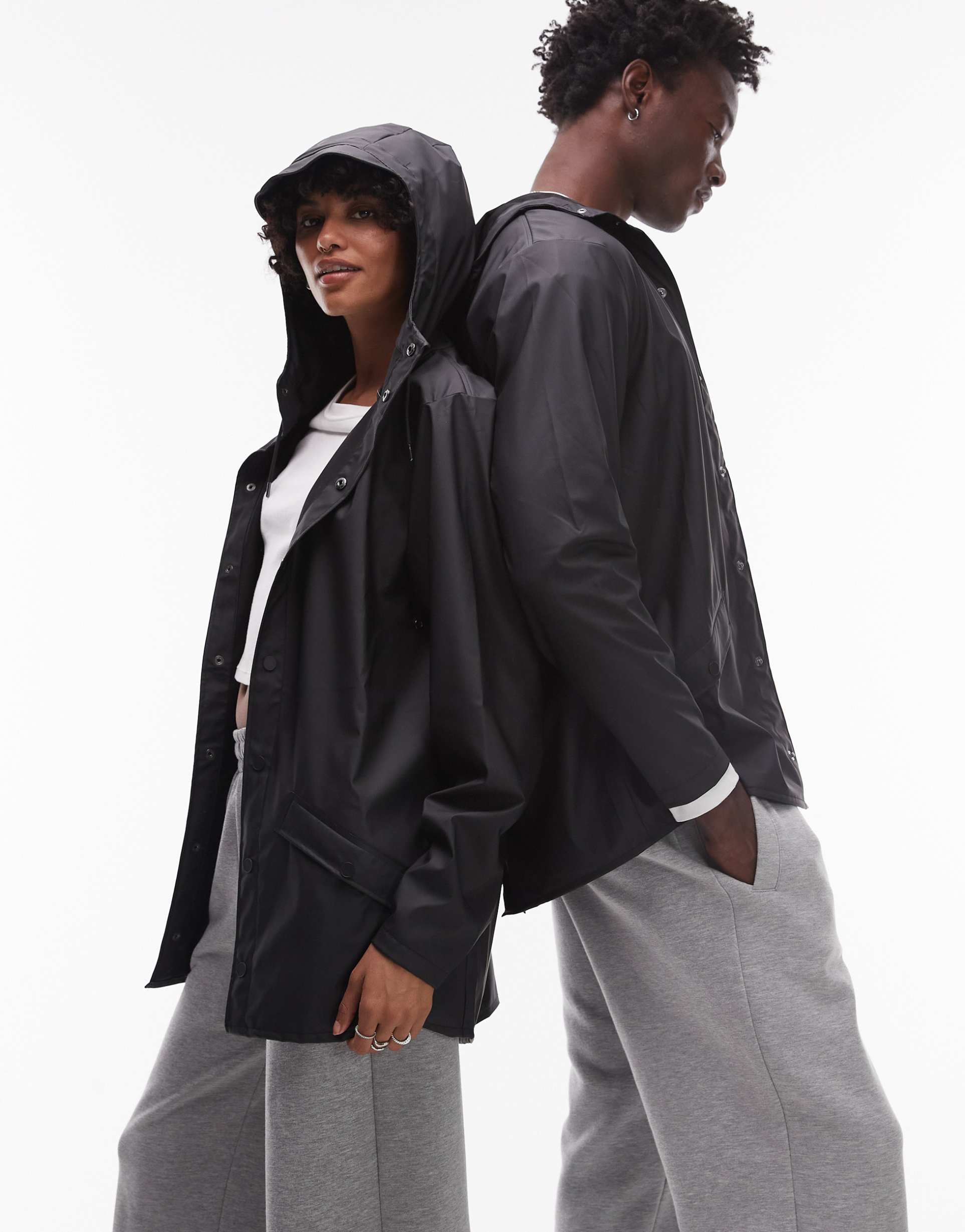 rains 12010 unisex waterproof short jacket in black
