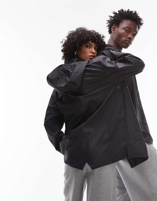 Rains 12010 unisex waterproof short jacket in black