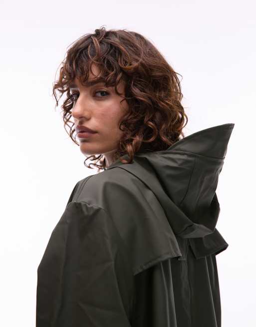 Rains 12010 unisex waterproof short jacket in green | ASOS