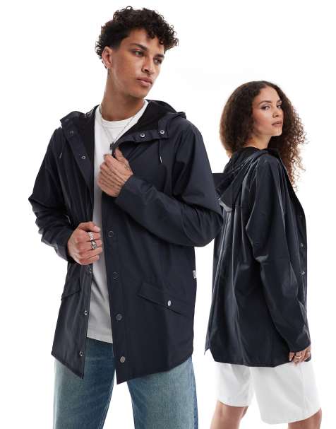 Rains 12010 unisex waterproof short jacket in navy - view 1