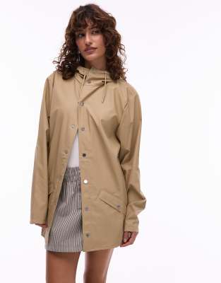 Rains 12010 Unisex Waterproof Short Jacket In Sand-neutral